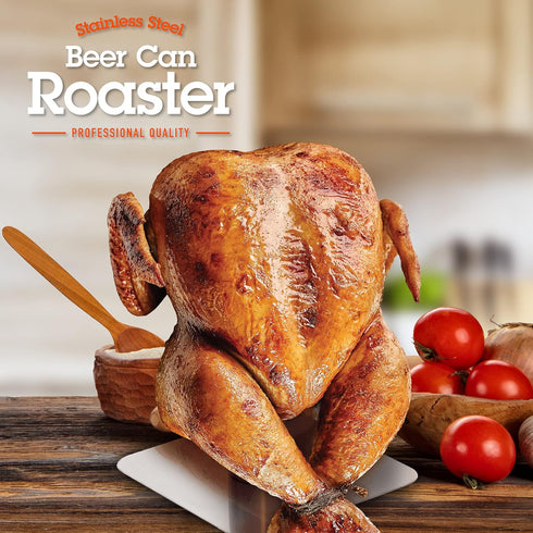 Camerons Beer Can Roaster - Stainless Steel BQQ Grill Chicken Roaster - Enhance Meal Flavor with Juicy Poultry on Barbecue Beer Stand - Indoor & O...
