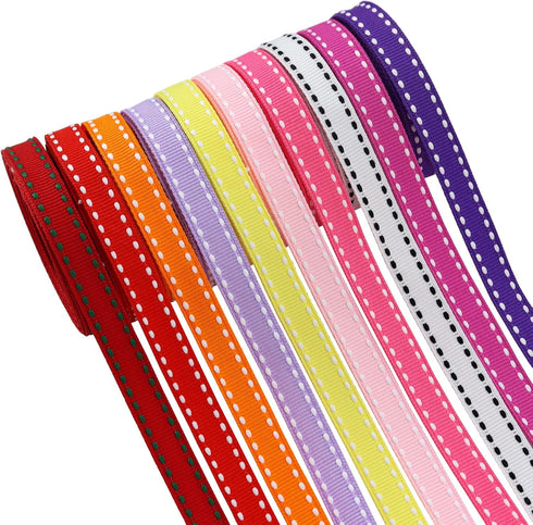 3/8" White Jump Point Grosgrain Ribbons, Perfect for Gift Wrapping Crafts Party Wedding Birthday Decoratio, DIY Crafts Bow Hair Headband Accessori...