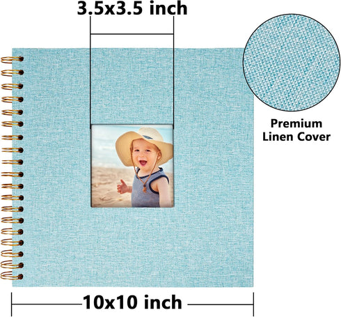 Vienrose Scrapbook 10x10 Inch Hardcover Kraft White Pages DIY Scrapbook Photo Album Linen Cover Scrap Book Photo Albums Scrapbooking Supplies Kit ...