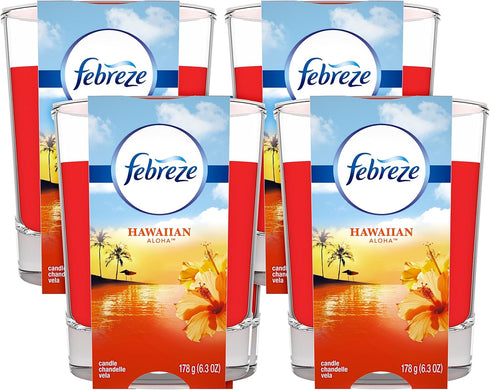 Febreze Scented Air Freshener Candle, Hawaiian Aloha, 6.3 Oz, 4 Count...