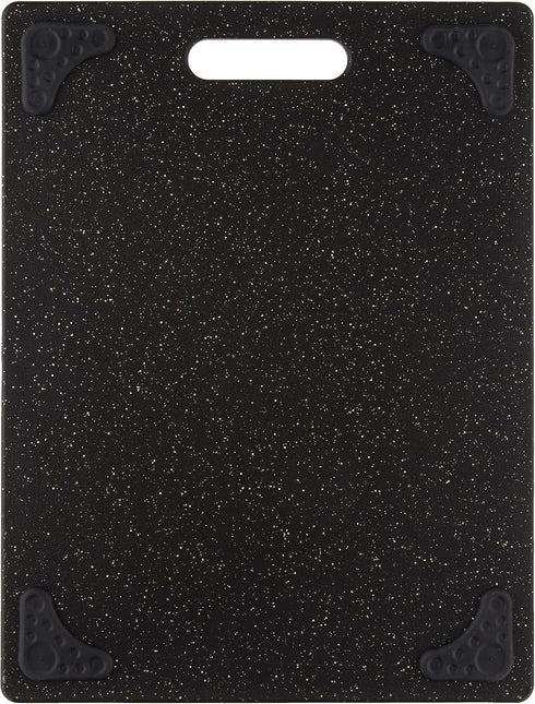 Dexas Grippboard Cutting Board with Non-Slip Feet, 11 by 14.5 inches, Dark Granite pattern and Black...
