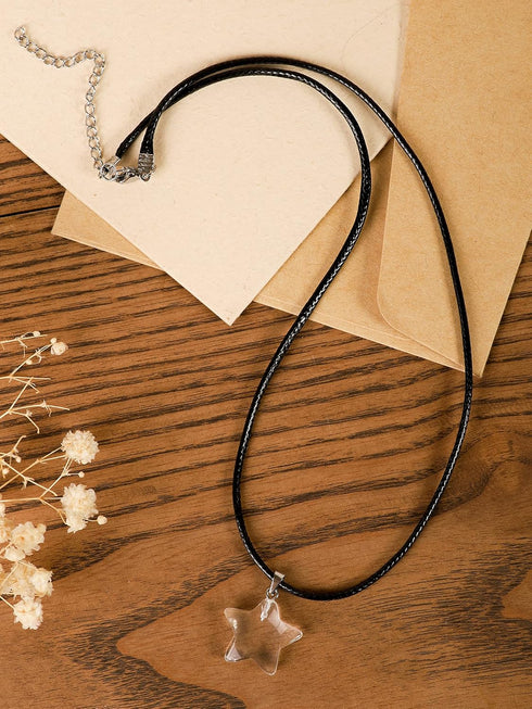 Sacina Gothic Boho Star Necklace, Star Necklace Y2k, White Nature Stone Star Pendant, Boho Necklace, Gothic Necklace, Y2k Necklaces, Christmas New...