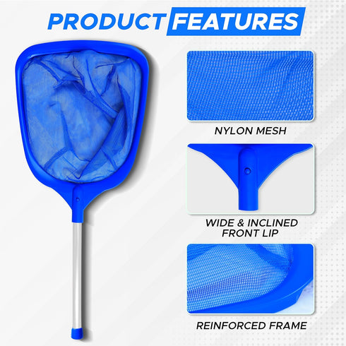 EcoNour Skimmer Net with Pole | Efficient Pool Cleaning Solution Debris Removal | Complete Pool Maintenance Tool for Crystal-Clear Water and Enjoy...