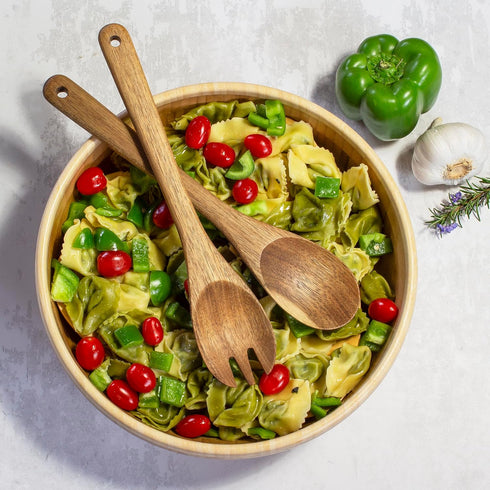 Acacia Wood Salad Serving Set, Salad Serving Spoons for Serving and Tossing, Salad Spoon and Fork Serving Set...