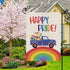 Rainbow Garden Flag Rainbow Truck Vertical Double Sided Happy Pride Flag LGBT Lesbian Gay Transgender Pansexual Flag Farmhouse Yard Outdoor Lawn D...