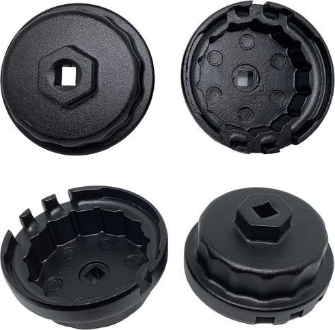 Toyota Oil Filter Wrench, 64mm, 14 Flute, 2.5-5.7L Engine, Black Aluminum...