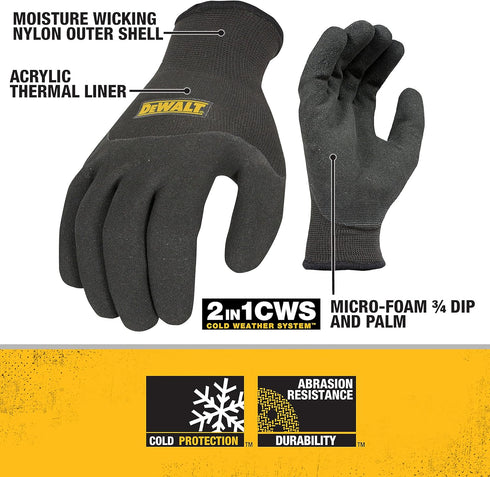DEWALT DPG737 Glove in Glove Thermal Work Glove - Size L...