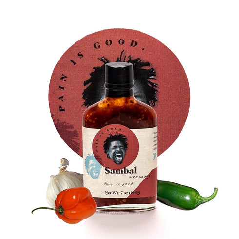 Pain is Good - Habanero Sambal Hot Sauce - 7oz Bottle - Made in USA - All Natural Ingredients, Non-GMO, Gluten-Free, Sugar-Free, Vegetarian, Keto ...