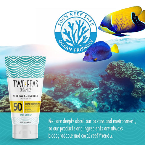 All Natural Organic SPF 50 Sunscreen Lotion - Coral Reef Safe - Baby, Kid & Family Friendly - Chemical Free Mineral Based Formula - Waterproof & U...