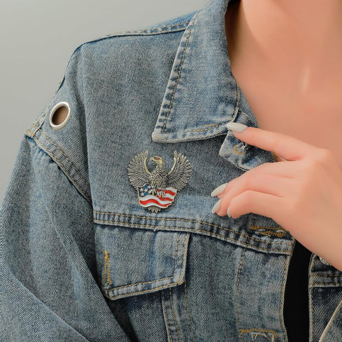 Eseres Brooches for Women American Flag Pin 4th of July Accessories USA Independence Day Eagle Brooches and Pins for Women Stars and Stripes Flag ...