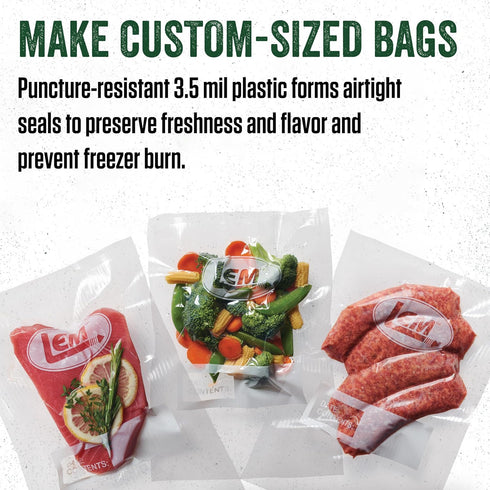 LEM MaxVac 2-Piece Vacuum Bag Rolls 8" x 20'...