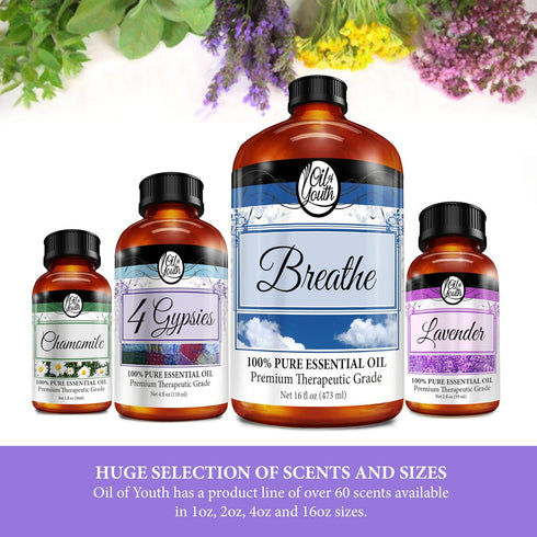 Oil of Youth 4 Ounce Bulk Breathe Blend Essential Oil - Therapeutic Grade - Pure & Natural...