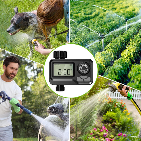 BN LINK Programmable Sprinkler Timer with Rain Delay – Waterproof Digital Water Timer for Garden Hoses, Manual & Automatic Irrigation System, 1 Ou...