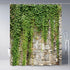 Stone Brick Wall Shower Curtain Green Leaves Garden Landscape Nature Plant Scenery Rustic Marble Rocks Stone Wall Bathtub Curtains Fabric Bathroom...