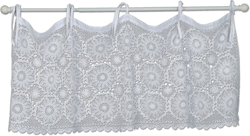 Heritage Lace White Medallion Crochet Envy 45" Wide X 16" Drop Valance...