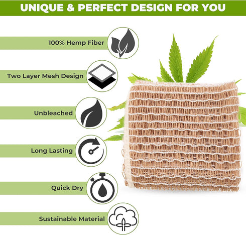 rE: Hemp Scrubber for dishes and bath, Eco-friendly, 100% Hemp Fiber, Biodegradable, No Odor, Unbleached, Plastic Free, Zero Waste (3Pk)...