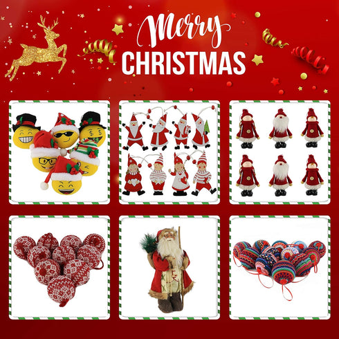 WEWILL 2.75" 10 PCS Red Knitted Sweater Christmas Ball Christmas Tree Ornaments Festival Xmas Party Gifts Decorations Snowflake Pattern...