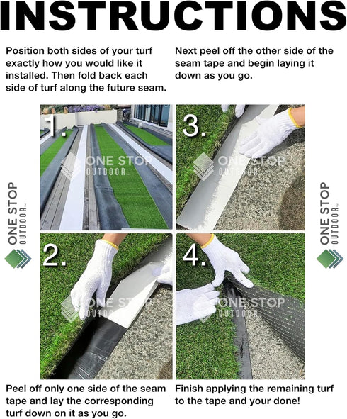 16'ft x 6" in Artificial Turf Seam Tape, Self Adhesive Artificial Grass Seaming Tape, Fake Grass Tape, Connecting Garden Pet Rug, Turf Mat (16' FT...