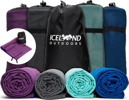 Travel Towel Fast Drying Lightweight - Microfiber Quick Dry For Beach Gym Swim Camping Towels Camp Sports Compact Backpacking Hiking Fast Drying 2...