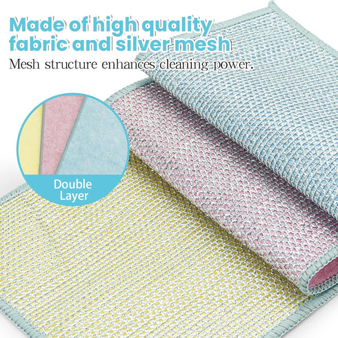 9pcs Wire Dishcloth, Multipurpose Wire Dishwashing Rags Cleaning Rags Dishcloths for Kitchen Non Scratch Dish Rags for Dishes Sink Cookware Counte...