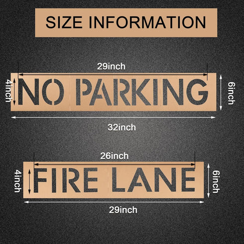 4" Fire Lane No Parking Pavement Word Letter Stencil Template No Parking Fire Lane Stencil Cardboard Parking Lot Stencils Reusable No Parking Sign...