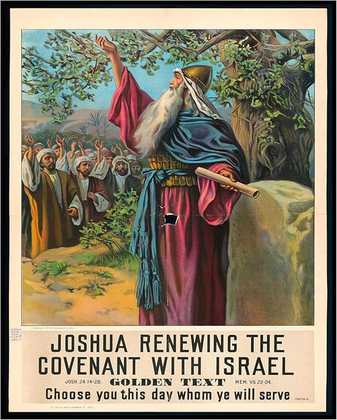 Posterizer 1 pcs-Joshua renewing covenant with Israel poster-Religious Posters-Gifts for Christians -Decor for Church, Sunday School Classroom- un...