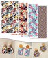 Puocaon Abstract Clay Transfer Paper - 4 Design 20 Pcs Polymer Clay Transfer Paper Sheets, Retro Checkerboard Image Transfer Sheets for Polymer Cl...