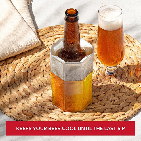 Vacu Vin Beer Cooler Sleeve – Flexible Bottle Chiller – Active Cooling Reusable Ice Sleeve – Fits Standard Beer Bottles – Portable Drink Cooler fo...