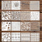 16 Pieces Leopard Print Stencil Zebra Wood Grain Texture Stencil Stone Tiger Print Brick Camouflage Crackle Marble Background Stencils Cheetah Ste...