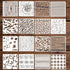 16 Pieces Leopard Print Stencil Zebra Wood Grain Texture Stencil Stone Tiger Print Brick Camouflage Crackle Marble Background Stencils Cheetah Ste...