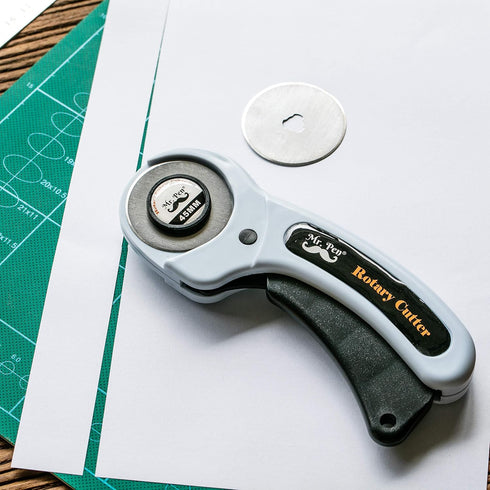 Mr. Pen- 45mm Rotary Cutter with 1 Extra Blade, Ergonomic Handle, Rotary Cutter for Fabric, Fabric Cutter, Fabric Cutter Wheel, Fabric Rotary Cutt...