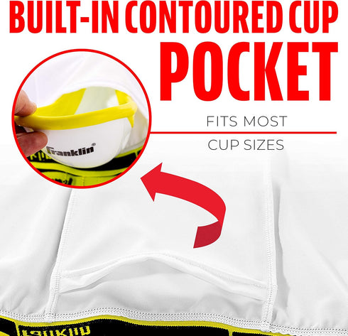 Franklin Sports Compression Sliding Shorts - Adult + Youth Baseball Compression Underwear with Cup Pocket - Padded Short...