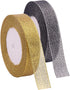 YAKA 2 Rolls 4/5 Inch 50 Yards Polyester Yarn Metallic Glitter Ribbon for Holiday Wedding Birthday Party Decoration Gift Wrapping (Black and Gold,...