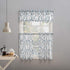 No. 918 Barker Geometric Semi-Sheer Rod Pocket Kitchen Curtain Valance and Tiers Set, 54" x 36", White...