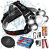 LED Bright Headlight Rechargeable Lamparas (Up to 13 Hours of use) | Head Lights for Forehead - Waterproof Headlamp Battery Powered, 10000 LM (Inc...
