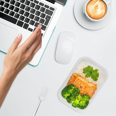 PrepNaturals 10 Pack Meal Prep Containers - 10 Pack of 25 Oz 100% BPA-free Plastic Food Storage Containers with Lids - Reusable Plastic Containers...