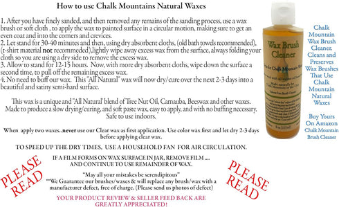 Chalk Mountain Brushes. 8 oz Aromatherapy Sweet Orange Clear Furniture Finishing Wax. Beautifys & Protects Painted & Unfinished Wood....