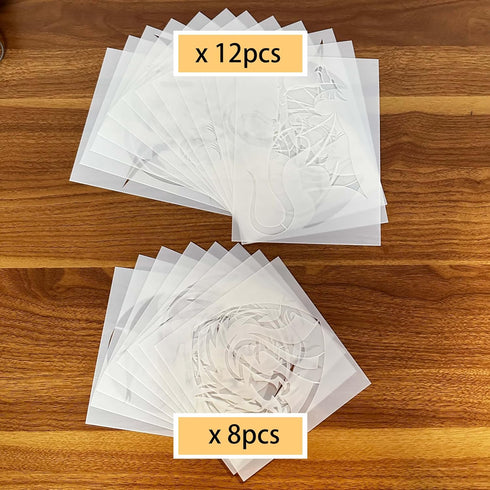 20 PCS Painting Stencils for Crafts Reusable Dragon Stencils Animal Stencils for Painting on Walls Wood Canvas Fabric Decorations DIY Projects...