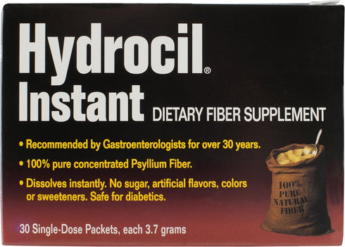 Dietary Fiber Supplement, Psyllium Husk Powder, 30 Single-Dose Packets...