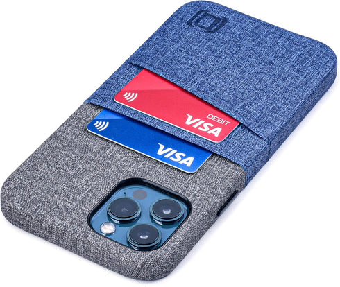 Dockem Wallet Case for iPhone 12 Pro Max: Built-in Metal Plate for Magnetic Mounting & 2 Credit Card Holders: 6.7" Luxe M2, Canvas Style Synthetic...