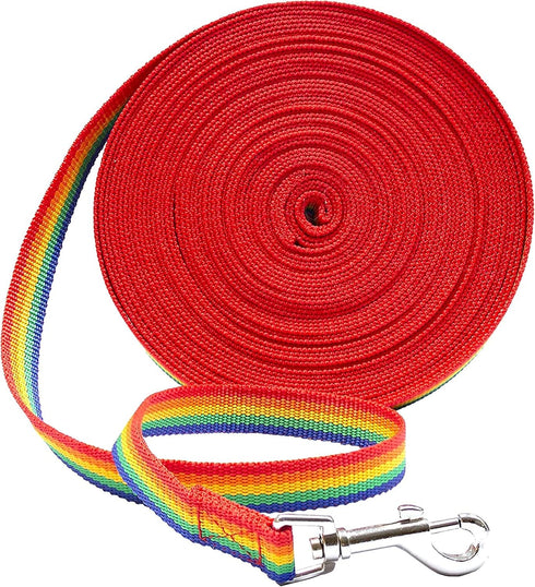 Downtown Pet Supply - Long Dog Leash - Dog Training Leash - Recall & Obedience Dog Training Tools - Nylon - 20 ft - Rainbow Dog Leash...