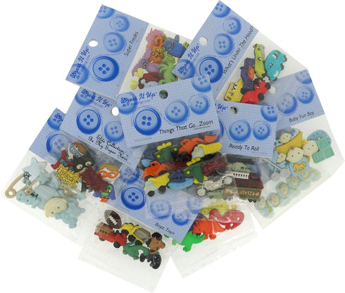 DRESS IT UP BUTTONS BOY 12 Pack Assortment, Small...