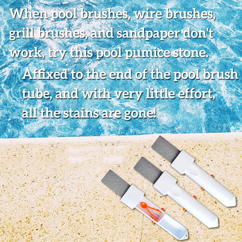 Pool Stain Remover Pumice Stone with Pole Handle to Reomve Pool Calcium from tile And Remove Rust Stains,Scrub Debris Off Walls, Steps, Floors,Cor...