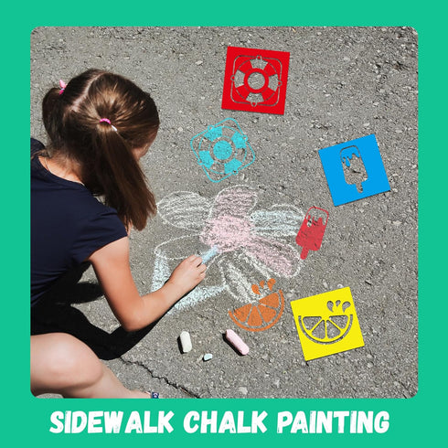 24 Piece Stencils for Kids Stencils for Painting Sidewalk Chalk Stencils Outdoor Garden Themed Stencils Hawaii Style Collection-5in...