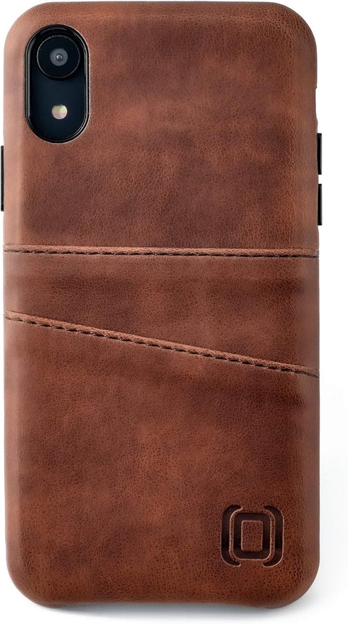 Dockem Wallet Case for iPhone XR: Built-in Metal Plate for Magnetic Mounting & 2 Credit Card Holders (6.1" Exec M2, Synthetic Leather, Brown)...