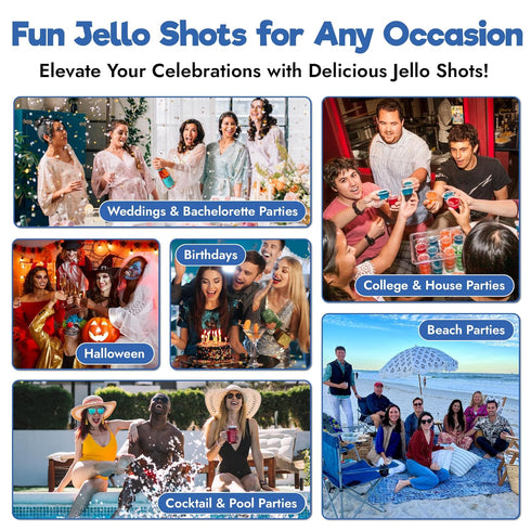 Razzle Dazzle Jello Shot Mix 6.78 oz - Premium Gluten-Free Jello Mix for Tasty Jello Shots - Easy to Make EZ Gelatin Powder Mix for Jello Shots - ...