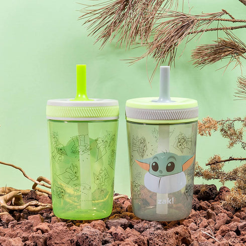 Zak Designs Star Wars The Mandalorian Kelso Toddler Cups For Travel or At Home, 15oz 2-Pack Durable Plastic Sippy Cups With Leak-Proof Design is P...