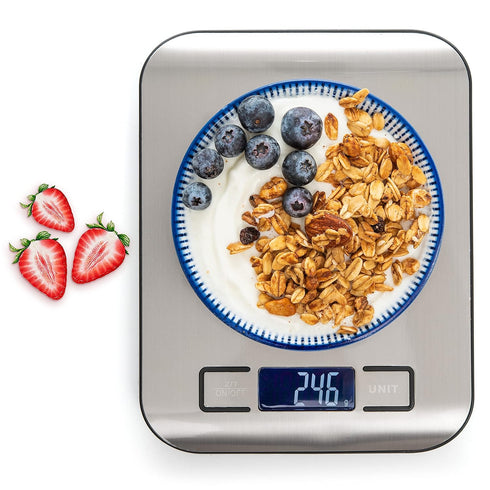 Moss and Stone Digital Kitchen Scale Food Multifunction Accuracy Digital Scale LCD Display 11 Lb 5 Kg, Food Scales Digital Weight Grams and Oz, Ba...