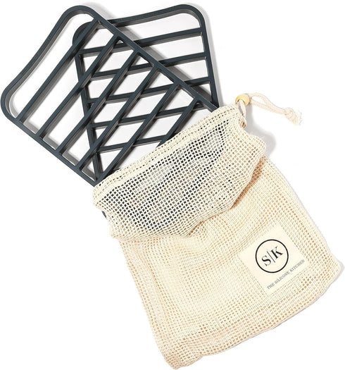The Silicone Kitchen Silicone Roasting Rack Pan, Dishwasher Safe, BPA Free, Non-Toxic, 7 in by 10.75 in, Navy, 2 Pack...