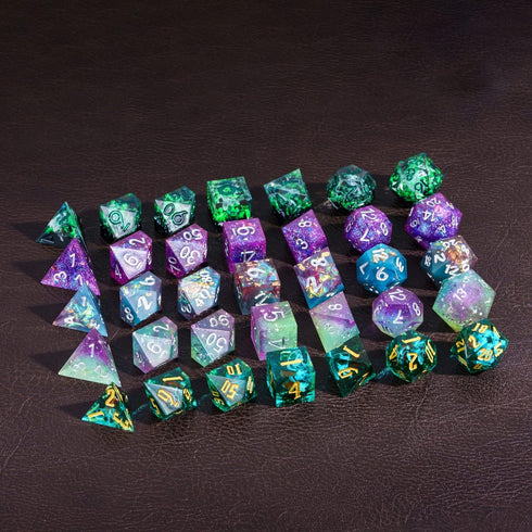 7PCS DND Dice Set,Handmade Sharp Edge Dice Set Mystery Blind Box D&D RPG Polyhedral Resin Dice,for Dungeons and Dragons TTRPG Games Roleplaying Ga...